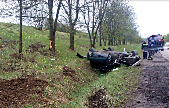 ДТП у Чернівецькій області: автомобіль вилетів у кювет, врізався у дерево і перекинувся